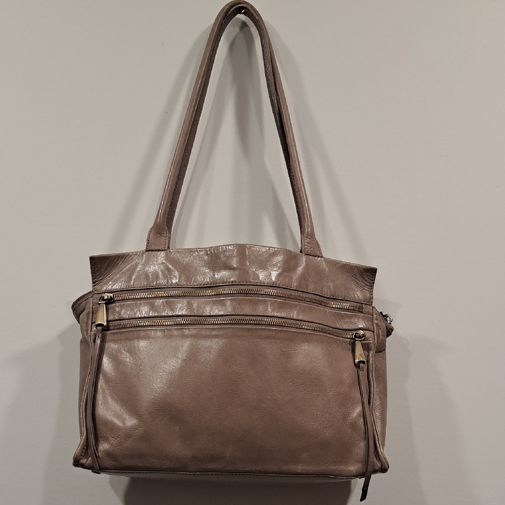HOBO SEEKER TOTE BAG. 12.5x9.5. A Few Flaws But Overall Good Shape. Taupe Color